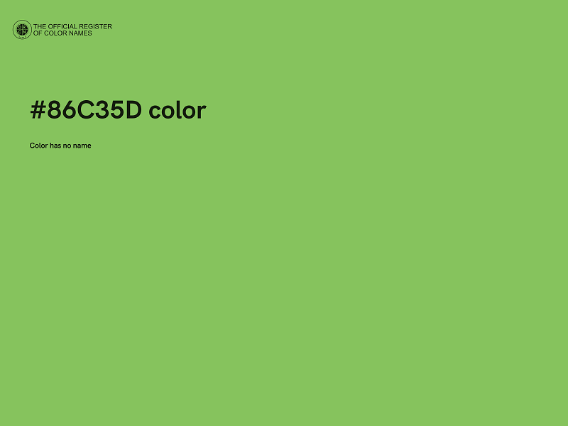 #86C35D color image