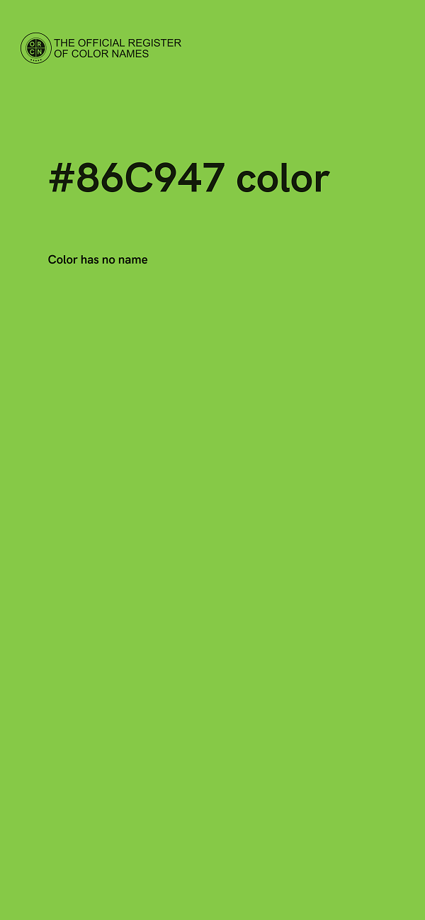 #86C947 color image