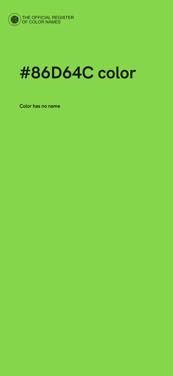 #86D64C color image