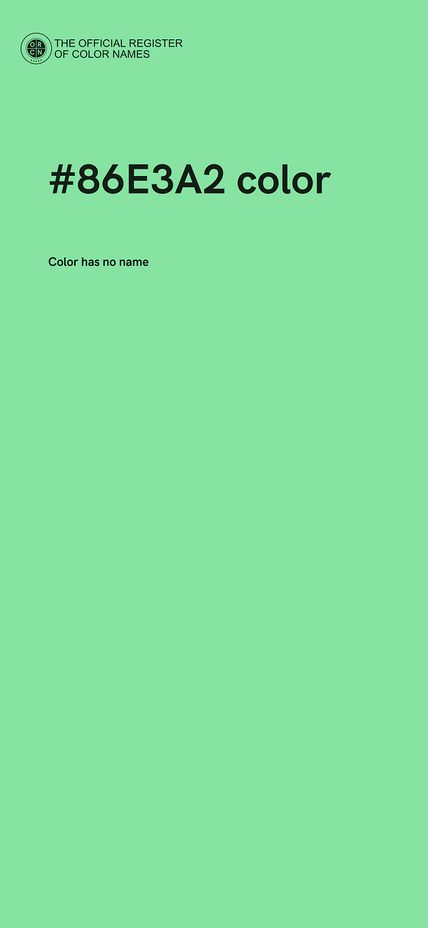 #86E3A2 color image
