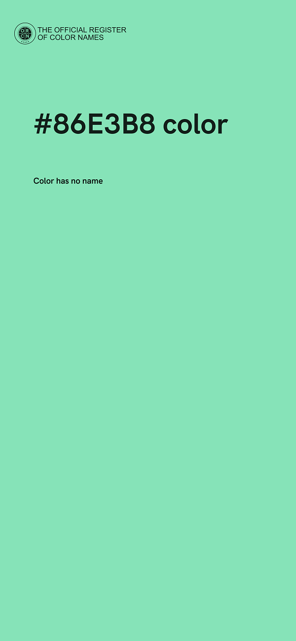 #86E3B8 color image
