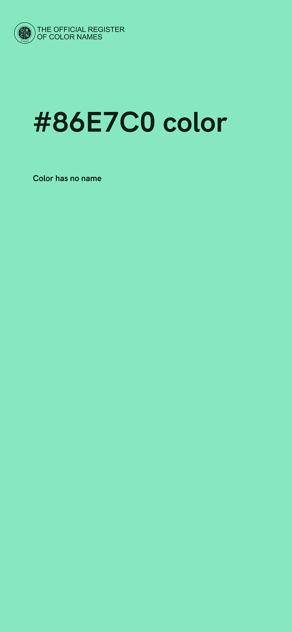 #86E7C0 color image