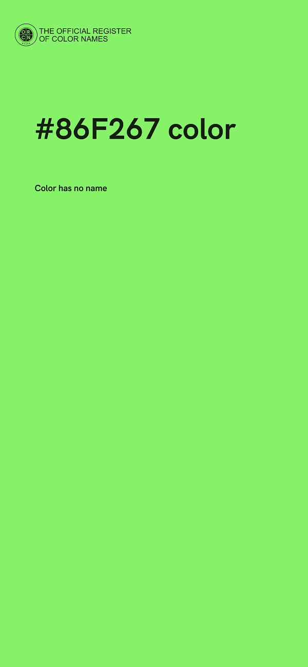 #86F267 color image