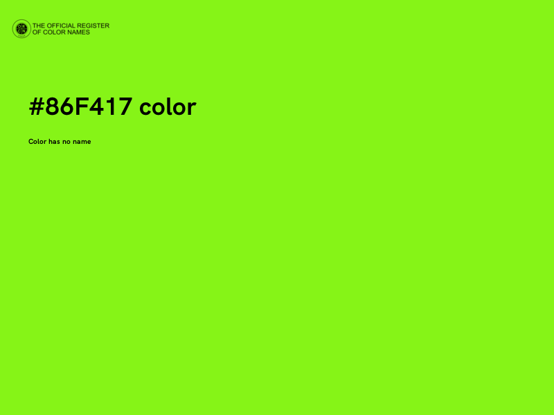 #86F417 color image