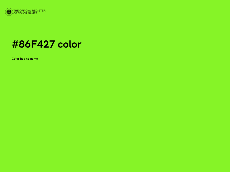 #86F427 color image