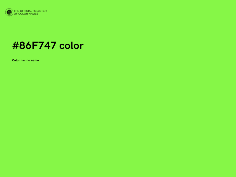 #86F747 color image