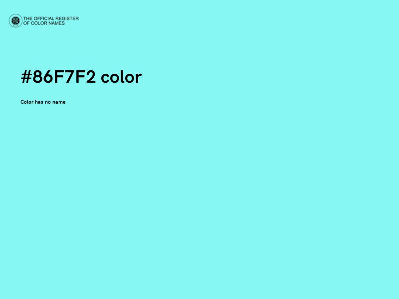 #86F7F2 color image