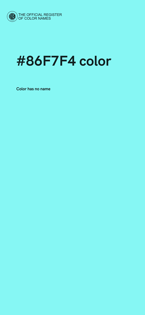 #86F7F4 color image