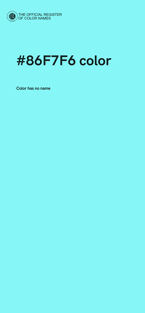 #86F7F6 color image