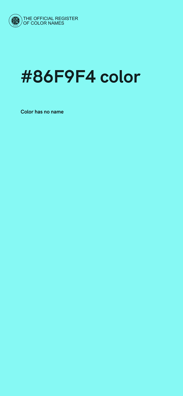 #86F9F4 color image