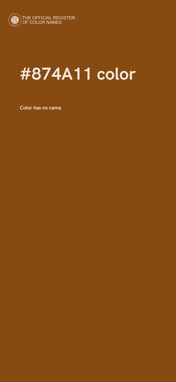 #874A11 color image