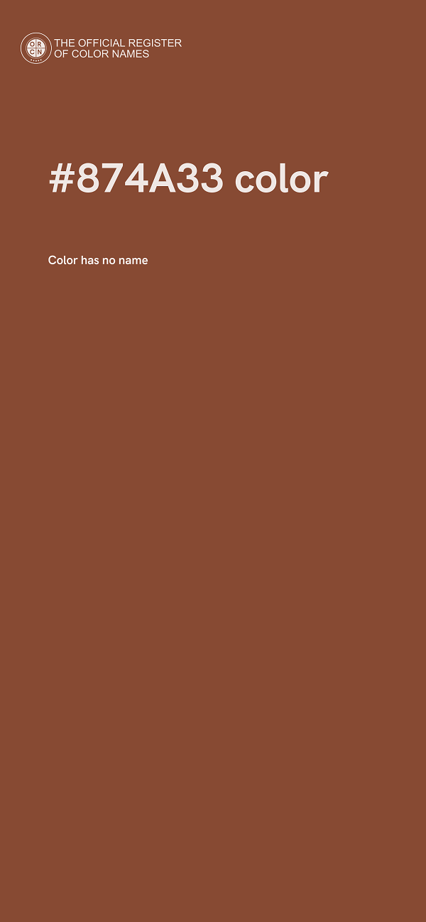#874A33 color image
