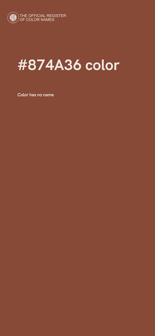 #874A36 color image