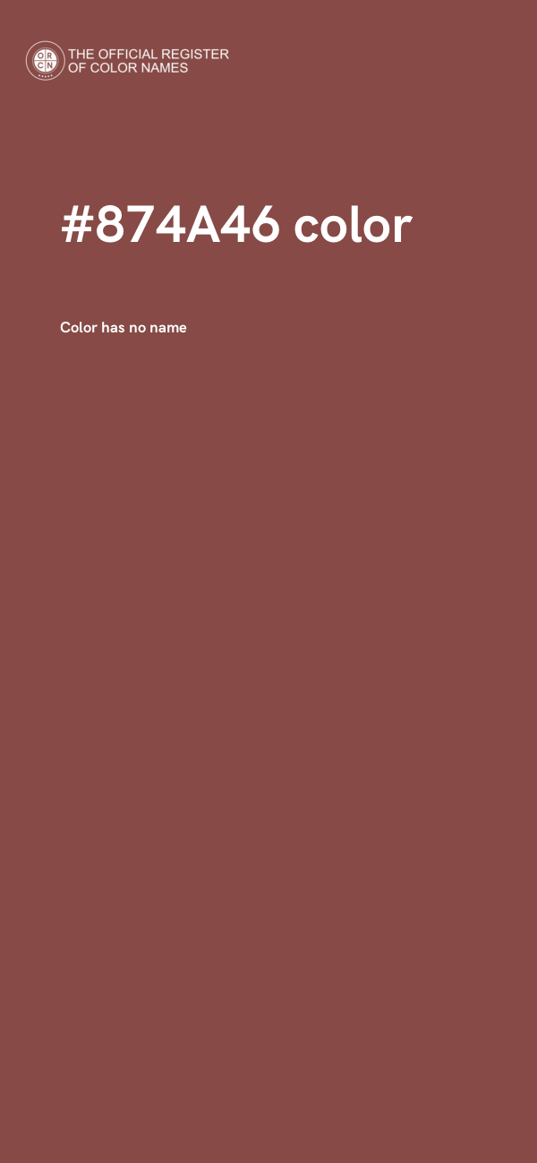 #874A46 color image