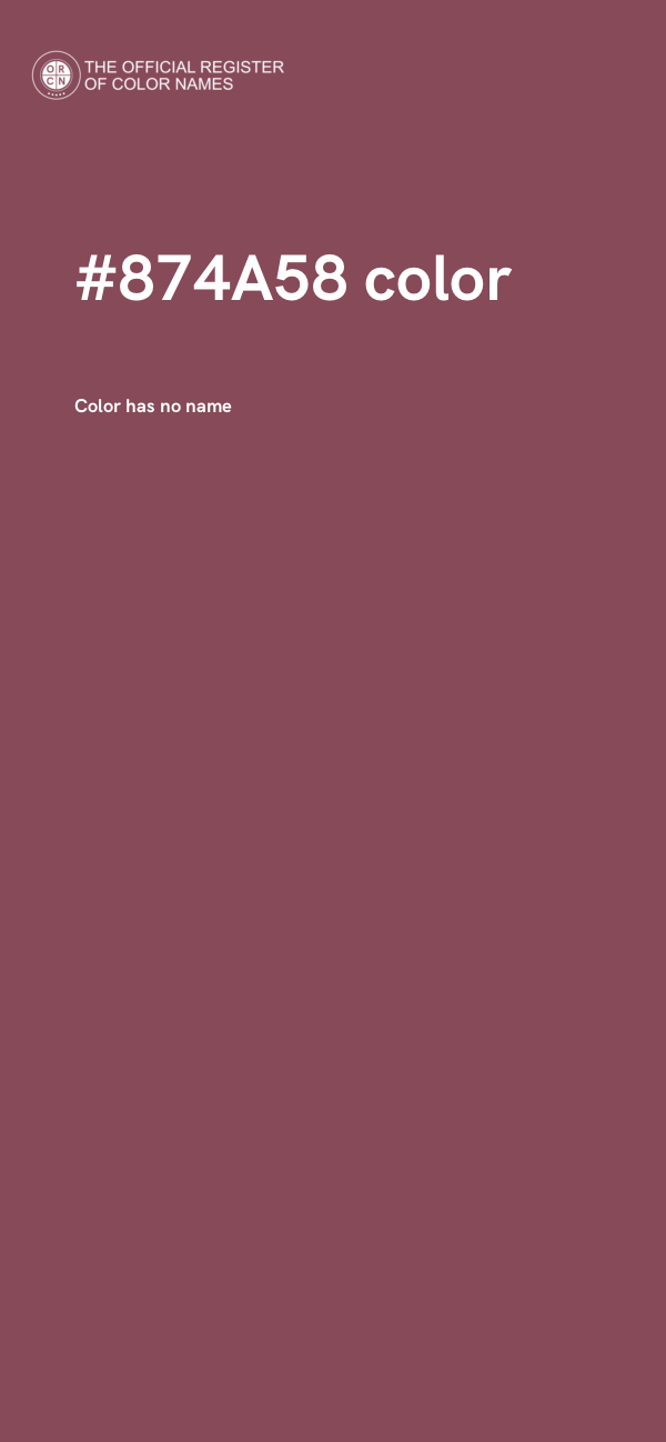 #874A58 color image