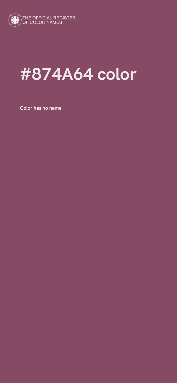 #874A64 color image