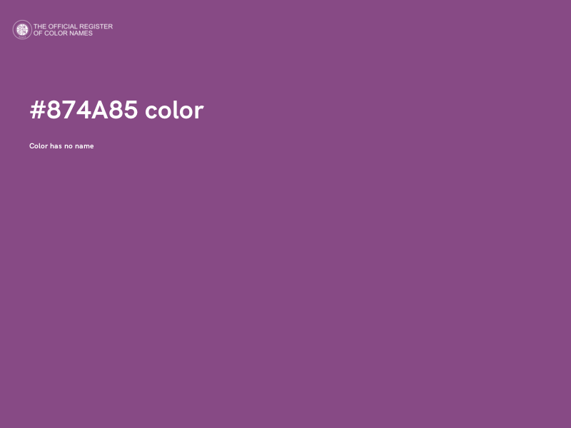#874A85 color image