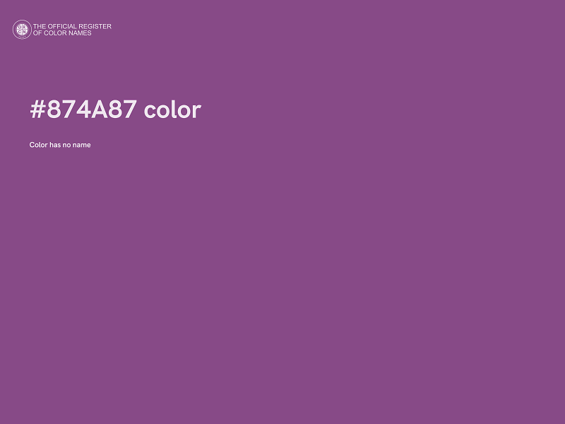 #874A87 color image