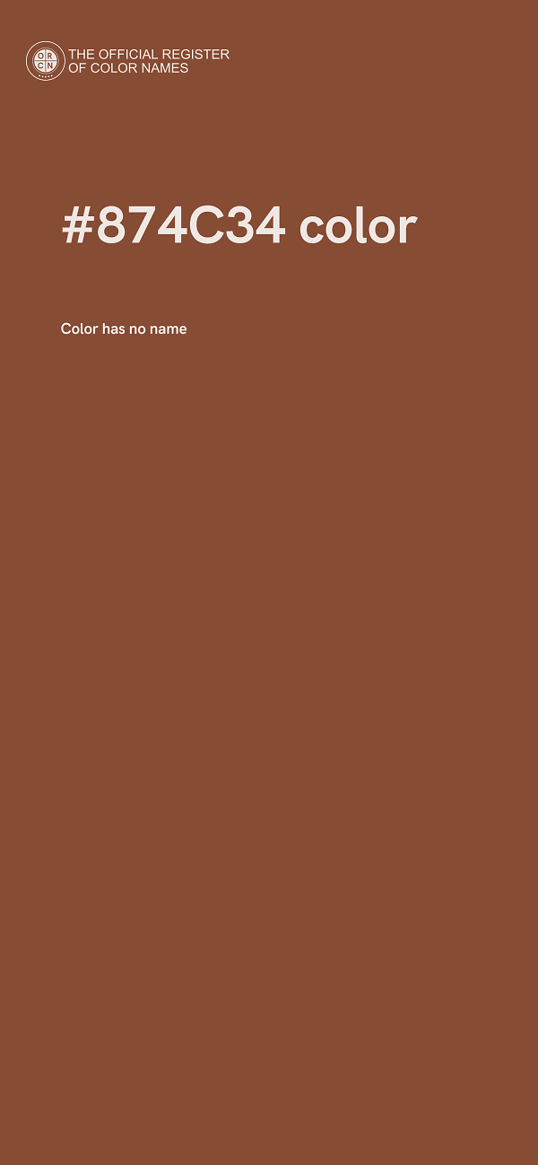 #874C34 color image