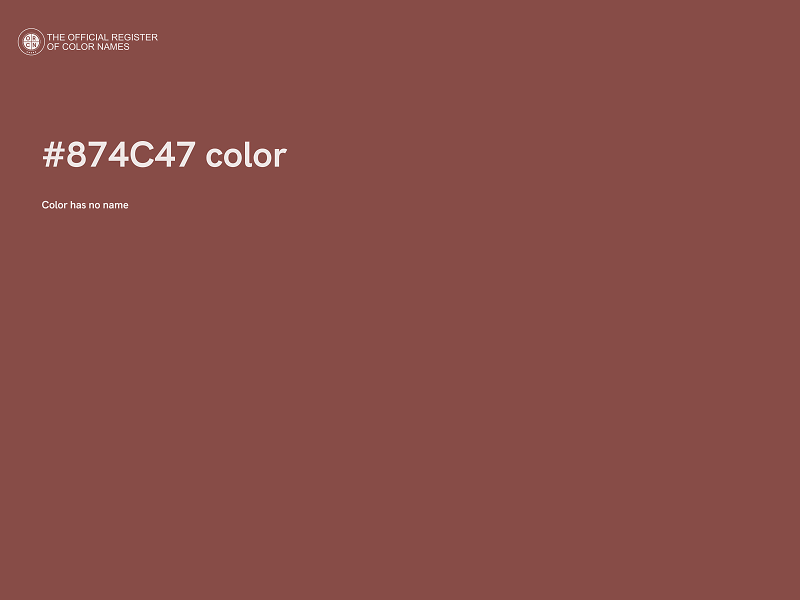 #874C47 color image