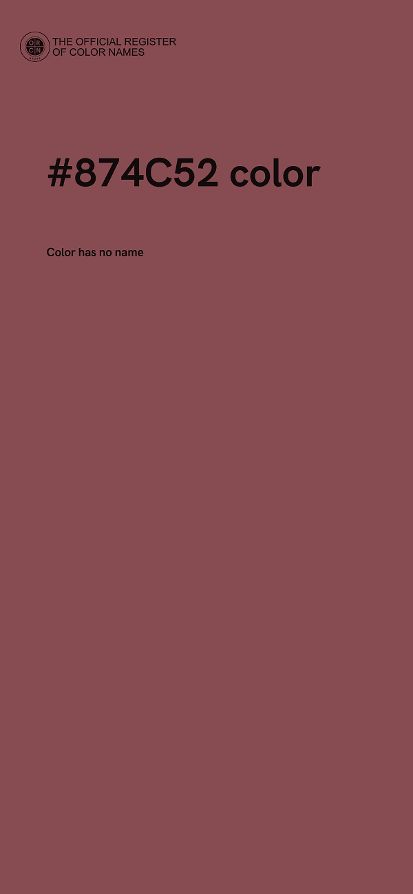 #874C52 color image