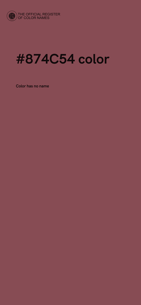 #874C54 color image
