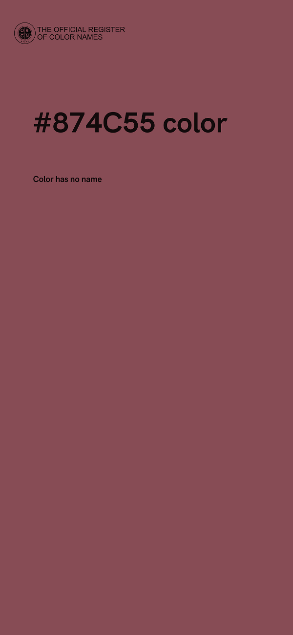 #874C55 color image