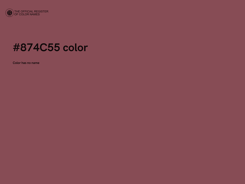 #874C55 color image