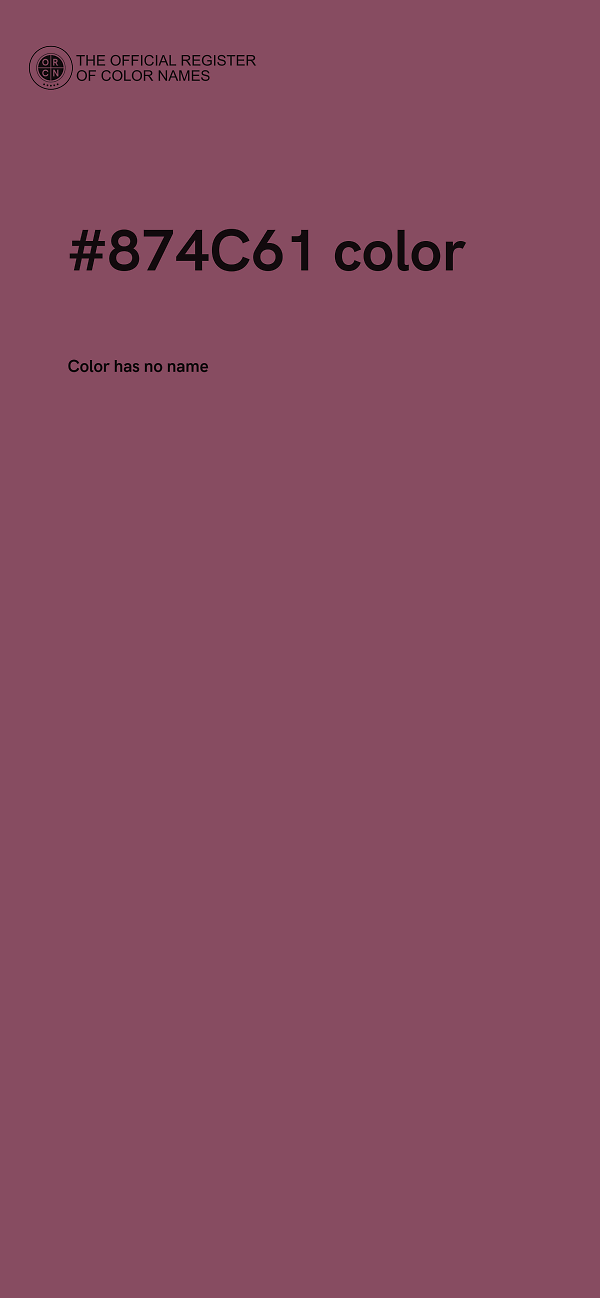 #874C61 color image