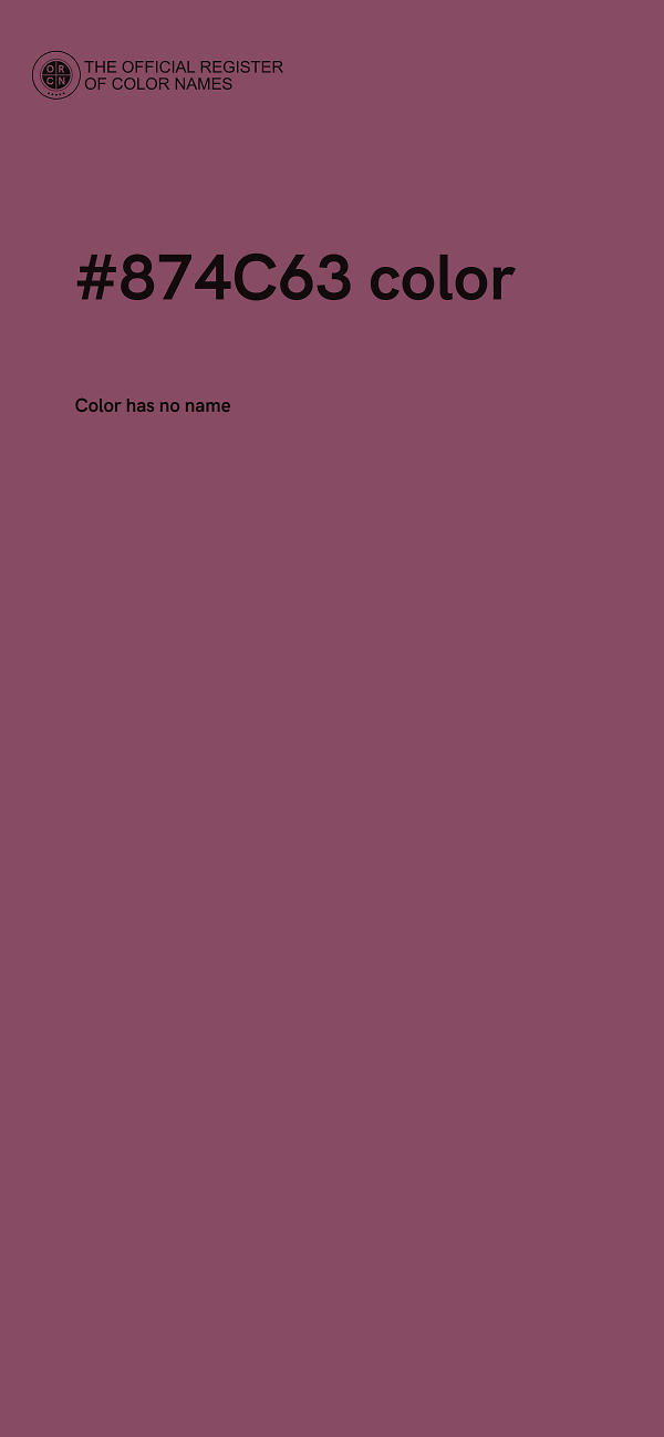 #874C63 color image