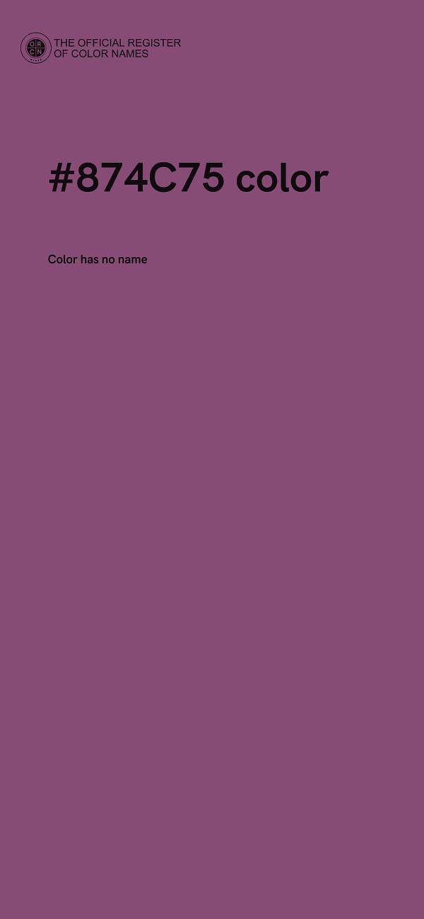 #874C75 color image