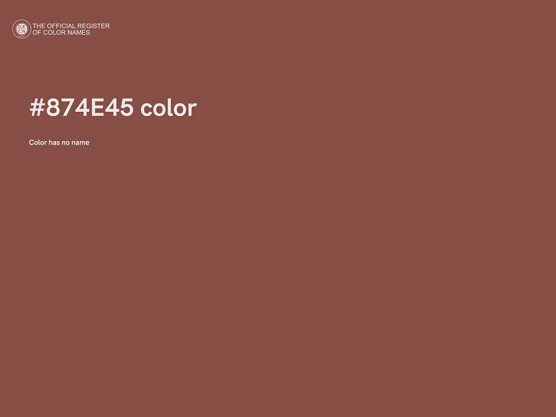 #874E45 color image