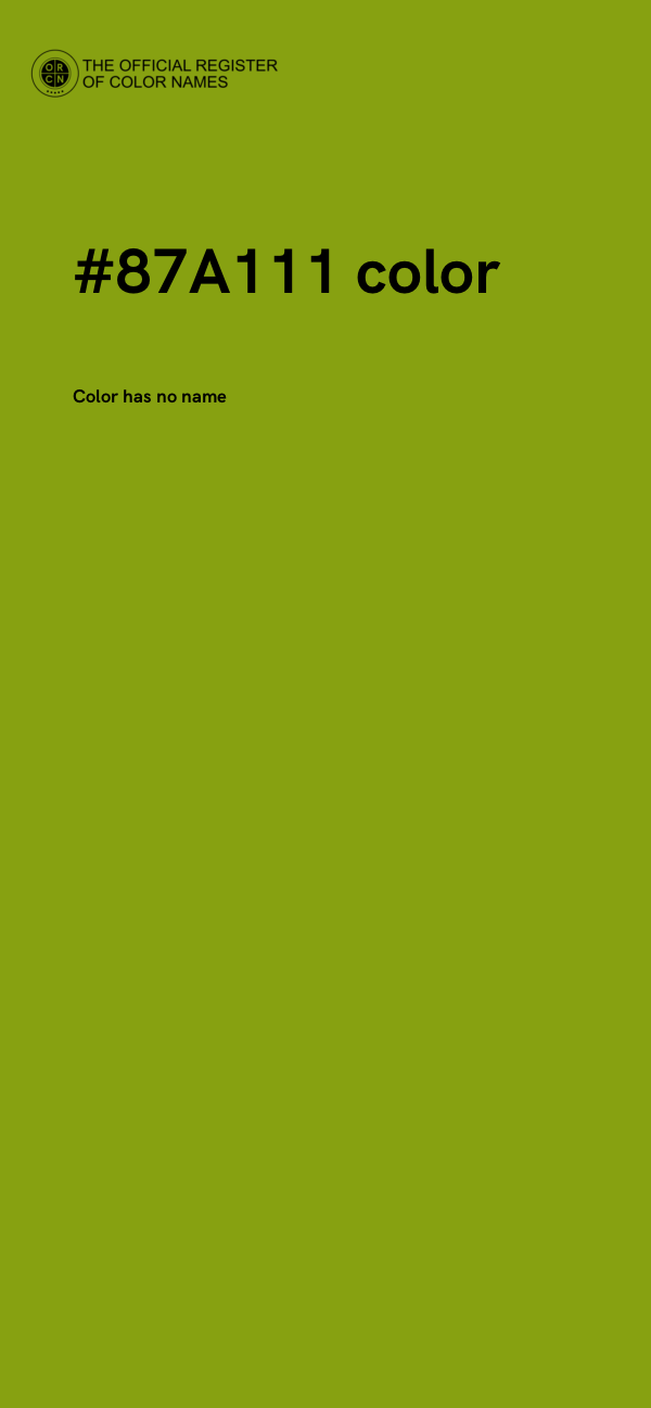 #87A111 color image