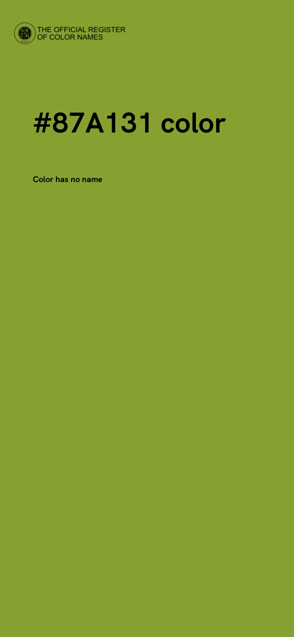 #87A131 color image