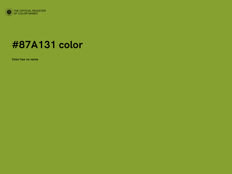 #87A131 color image
