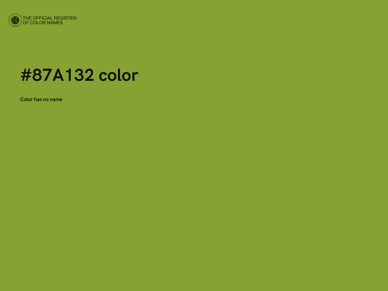 #87A132 color image