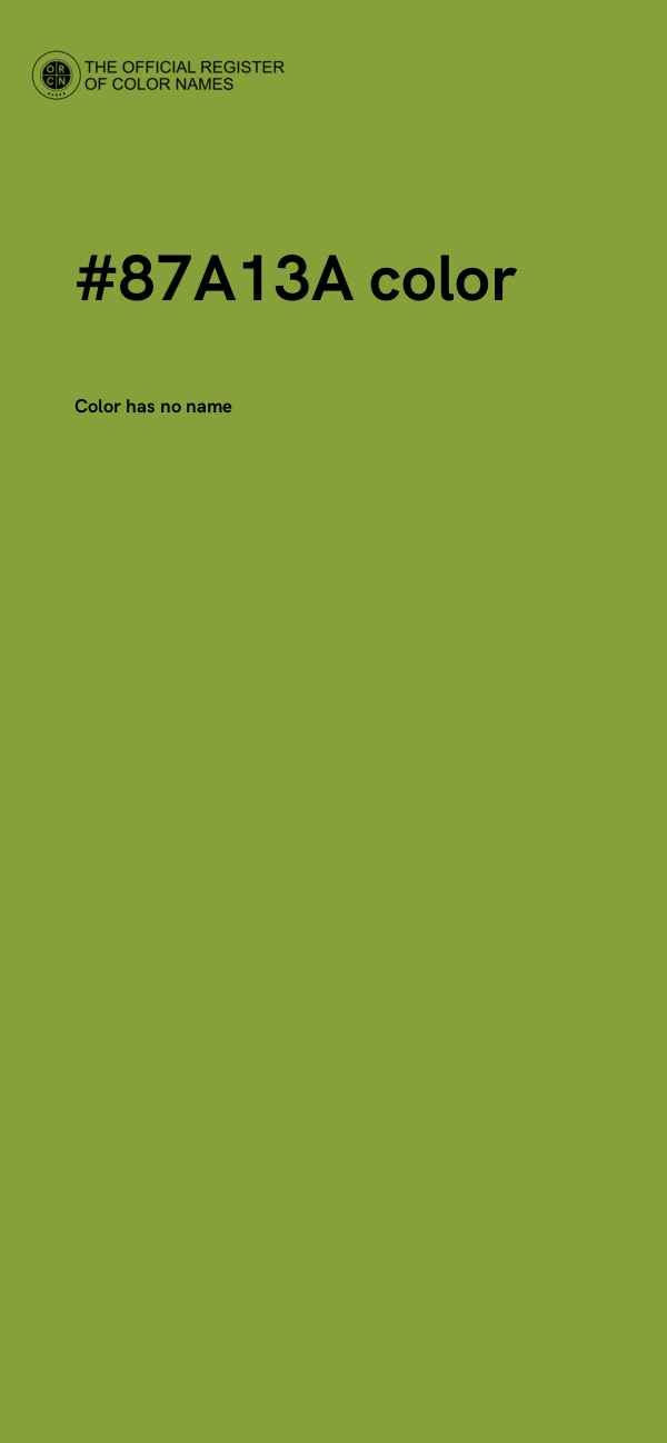 #87A13A color image