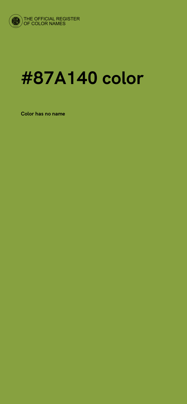 #87A140 color image