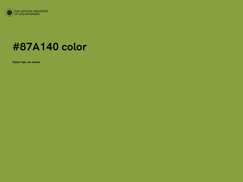 #87A140 color image