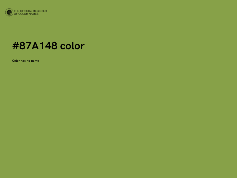 #87A148 color image