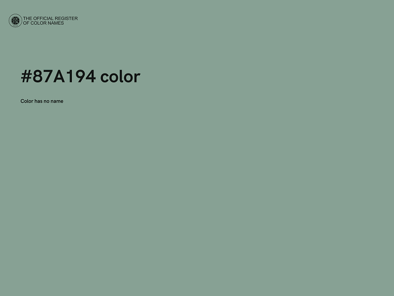#87A194 color image