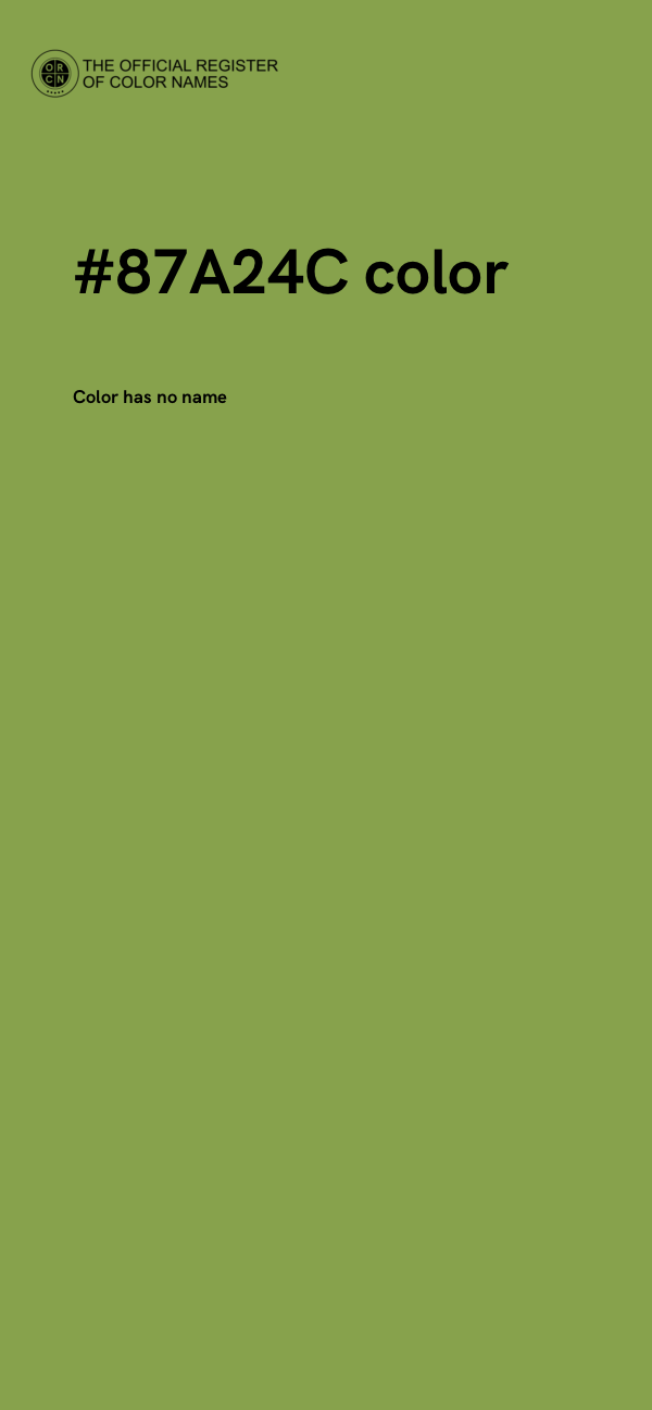 #87A24C color image