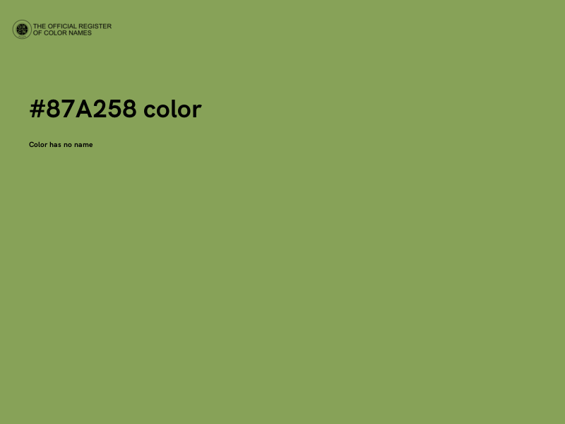 #87A258 color image
