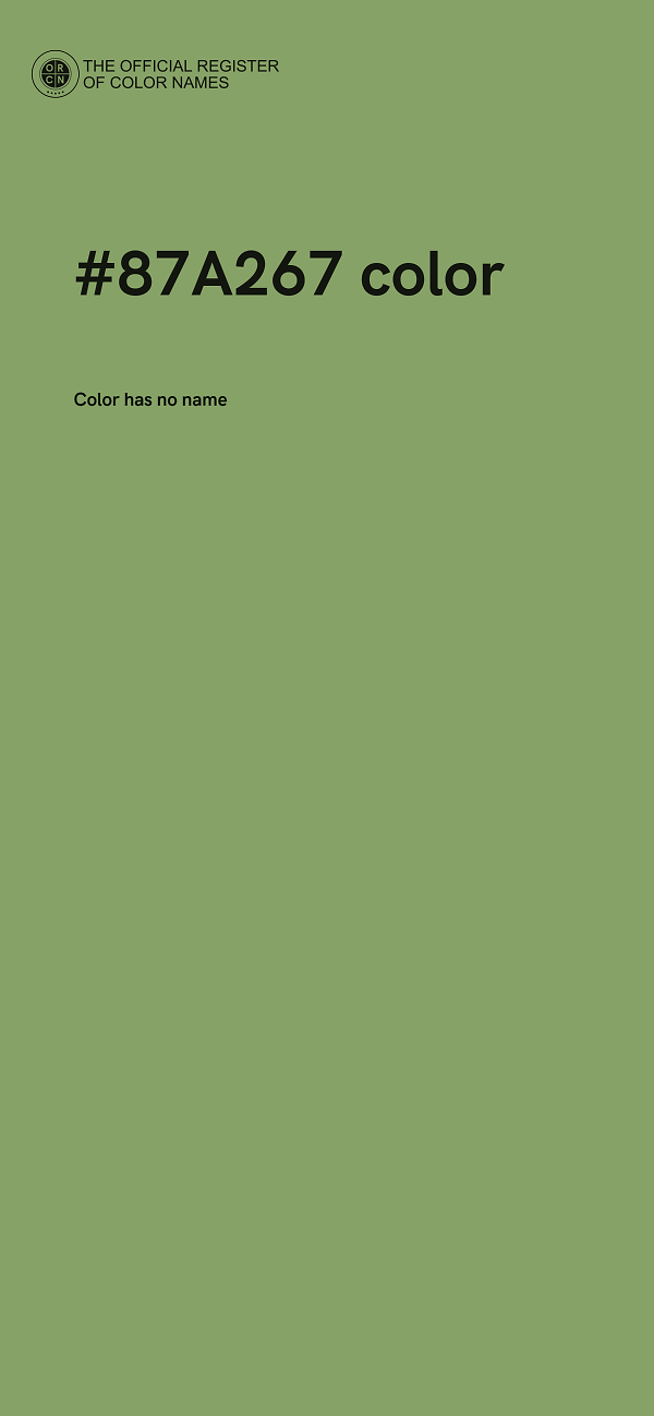 #87A267 color image