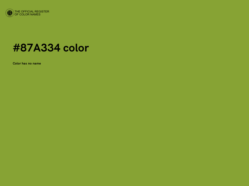 #87A334 color image