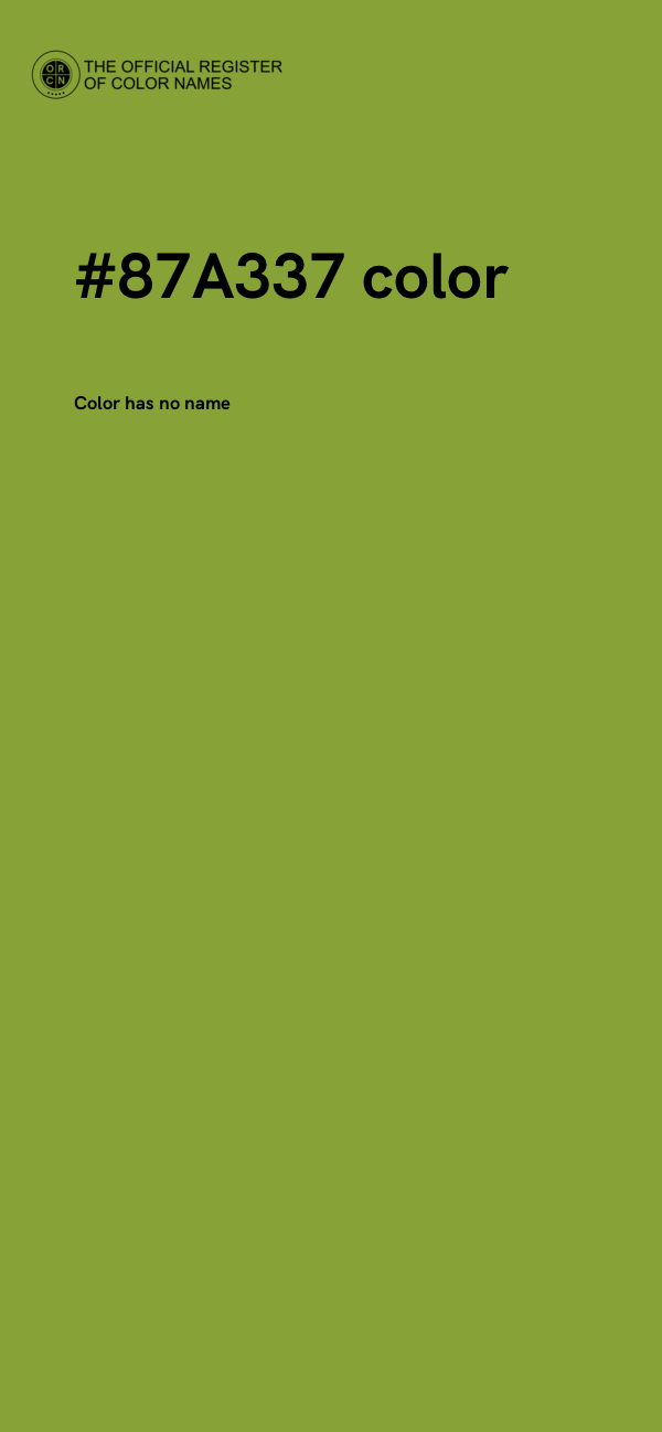 #87A337 color image