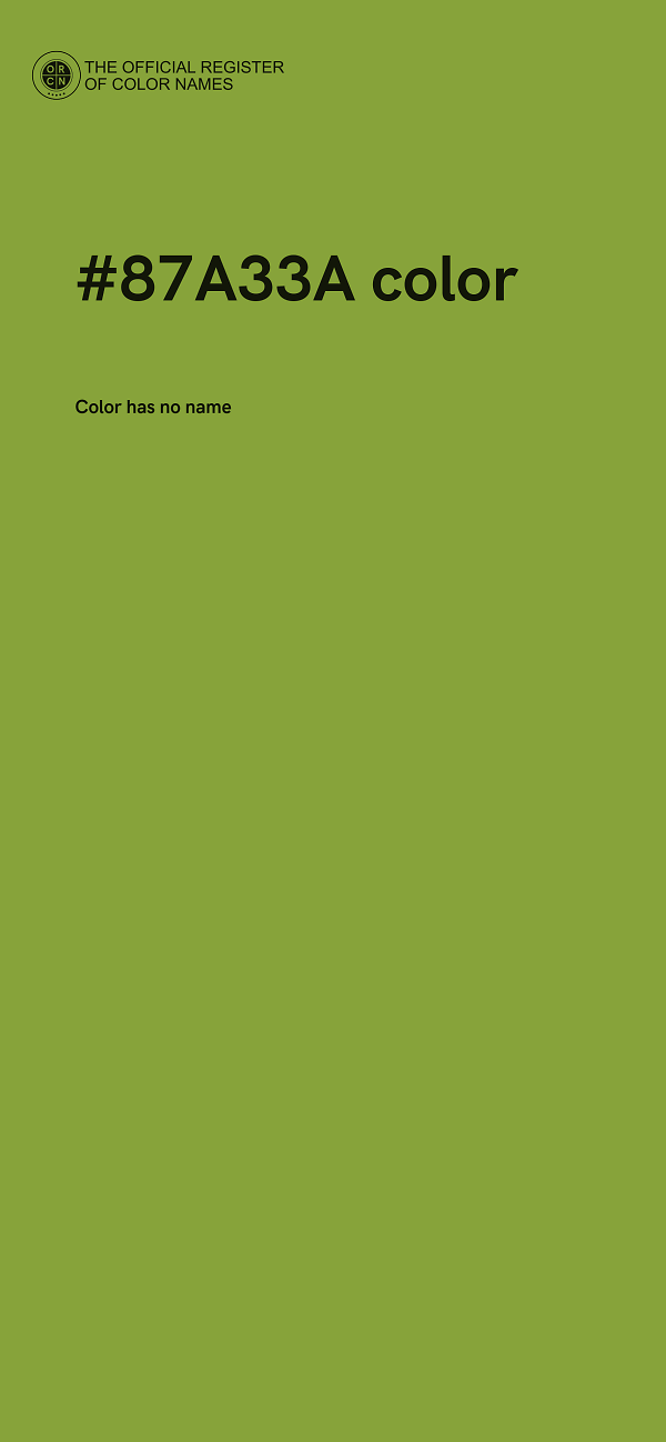 #87A33A color image