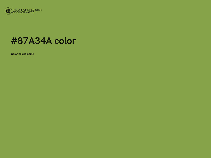 #87A34A color image