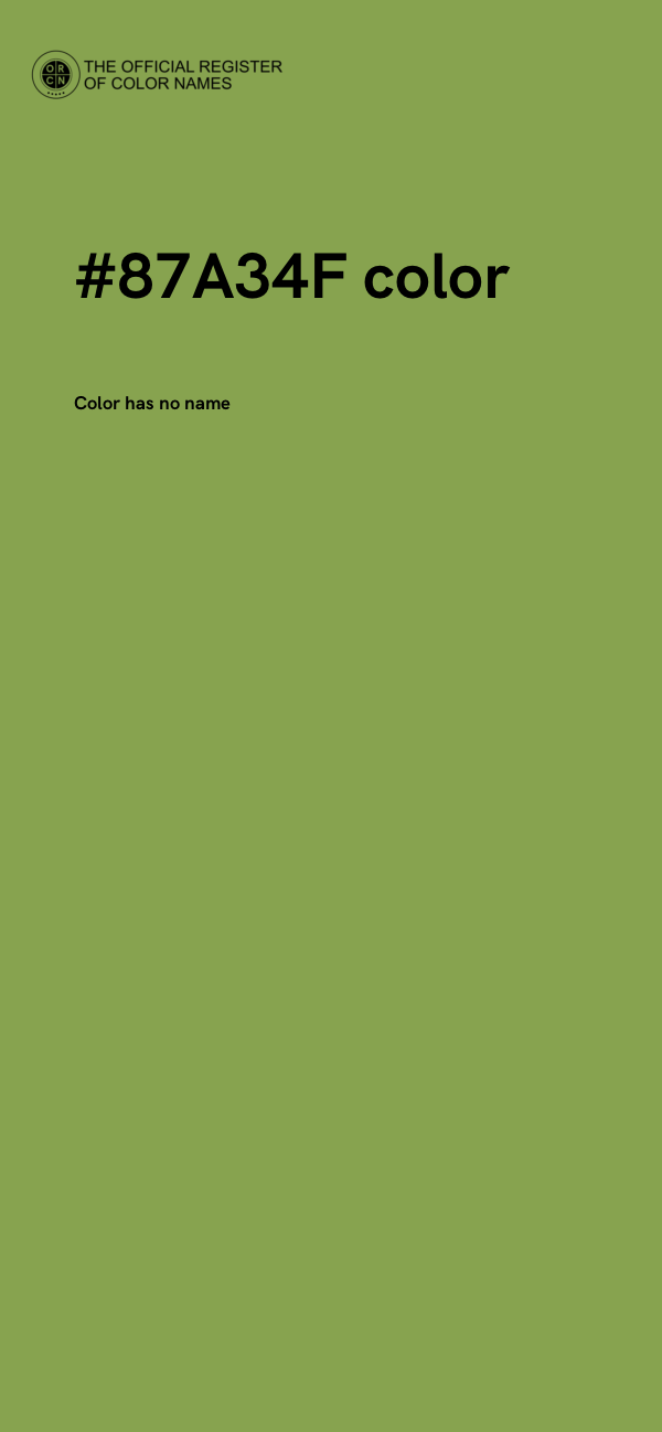 #87A34F color image