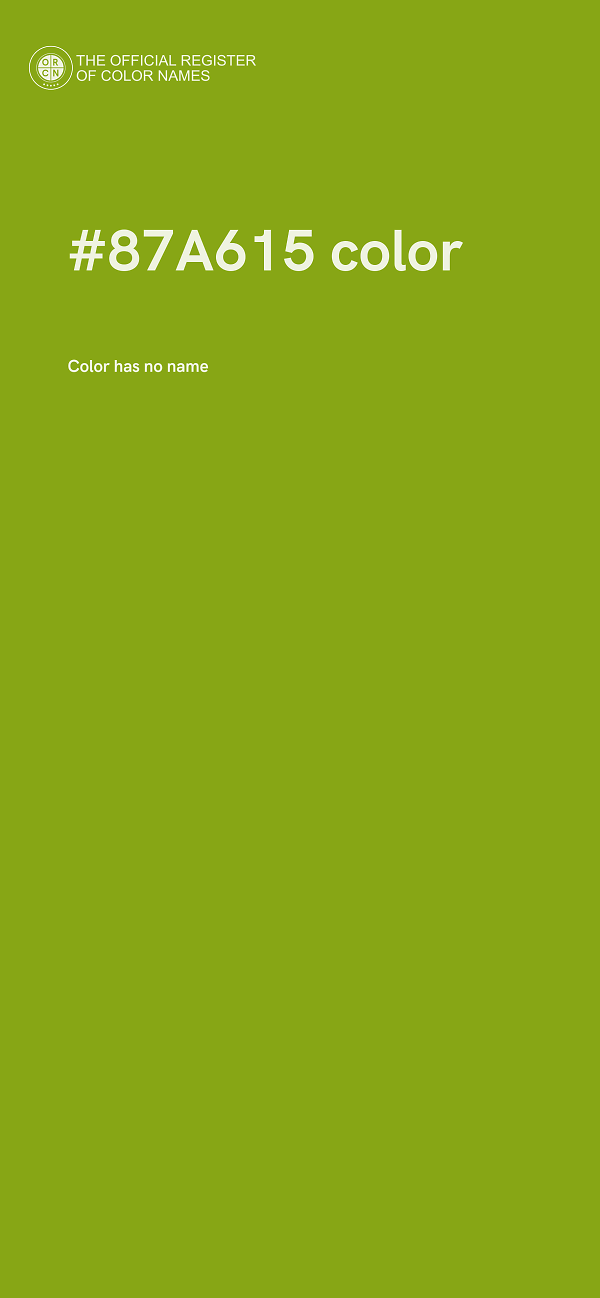 #87A615 color image